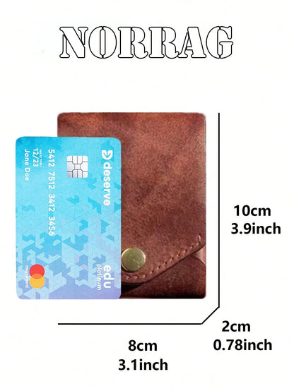 Vintage Mini Coin Purse Magnetic Men's Wallet, Solid Color Multi-Function Card Holder, Fashion Winter Hot Selling Item