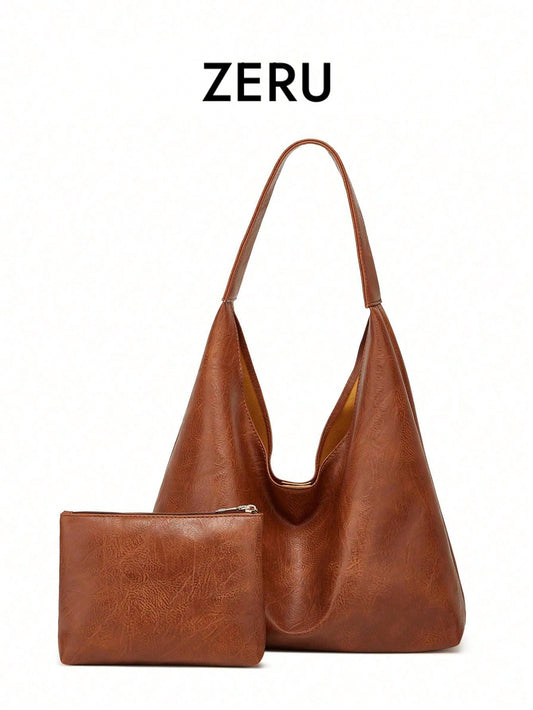Vintage Simple Casual Large Capacity Tote Bag Female Handbag, Shoulder Bag