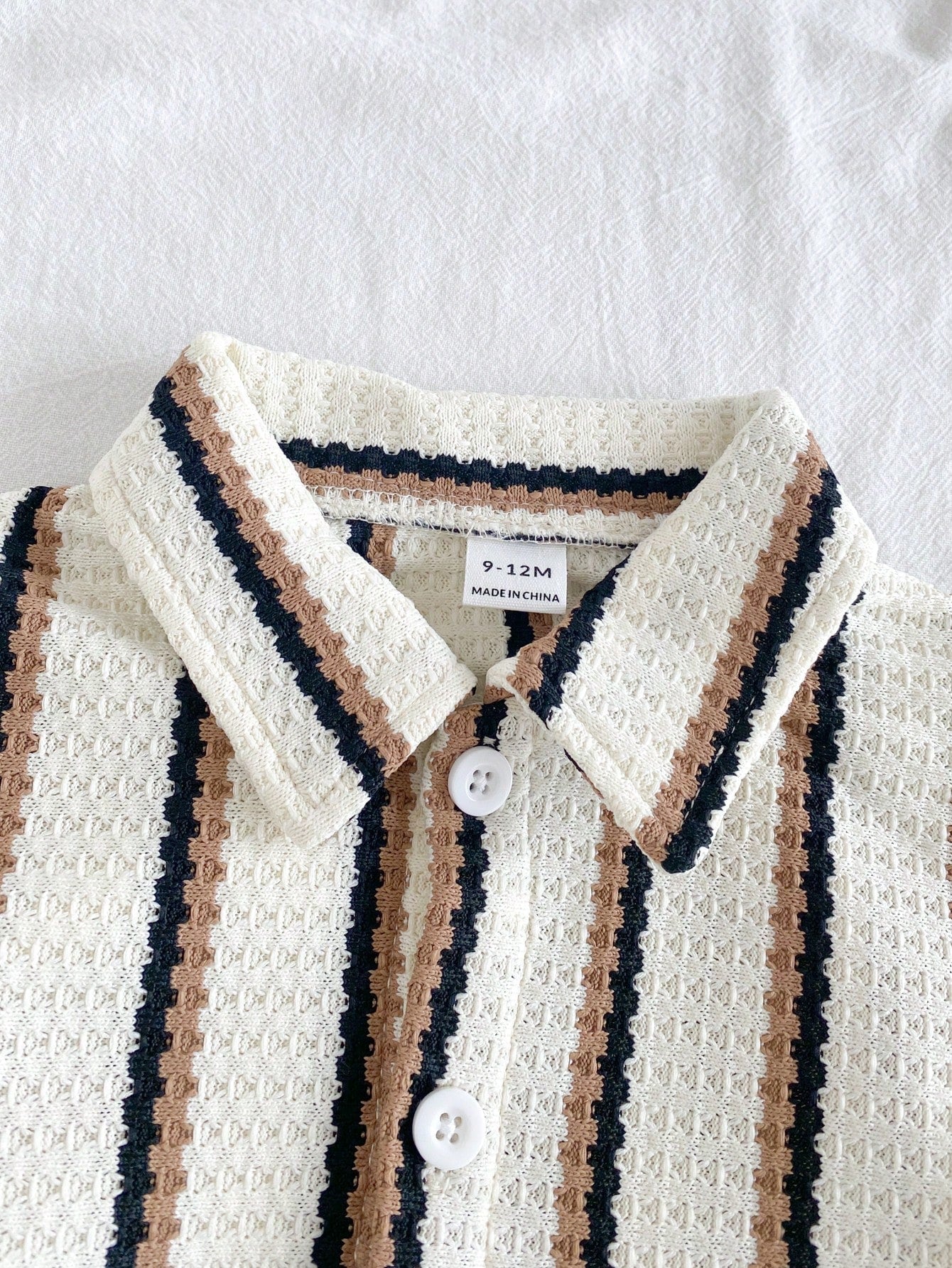 Vintaside Kids Baby Boy 2pcs Set Summer Casual Vacation Black And White Checkered Striped Lapel Short-Sleeved Shirt And Shorts For Daily Outing Holiday
