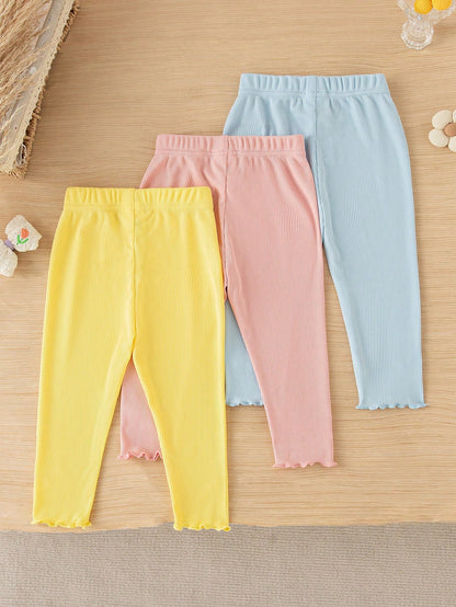 Vintaside Kids Baby Girl 3-Piece Set Cute Pink And Yellow Autumn Graduation Back-To-School Sweet Chic Bow Tie Panties Summer Clothing Insect Repellent Casual Wear
