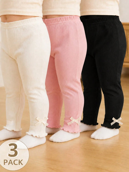 Vintaside Kids Baby Girl 3-Piece Set Cute Pink And Yellow Autumn Graduation Back-To-School Sweet Chic Bow Tie Panties Summer Clothing Insect Repellent Casual Wear