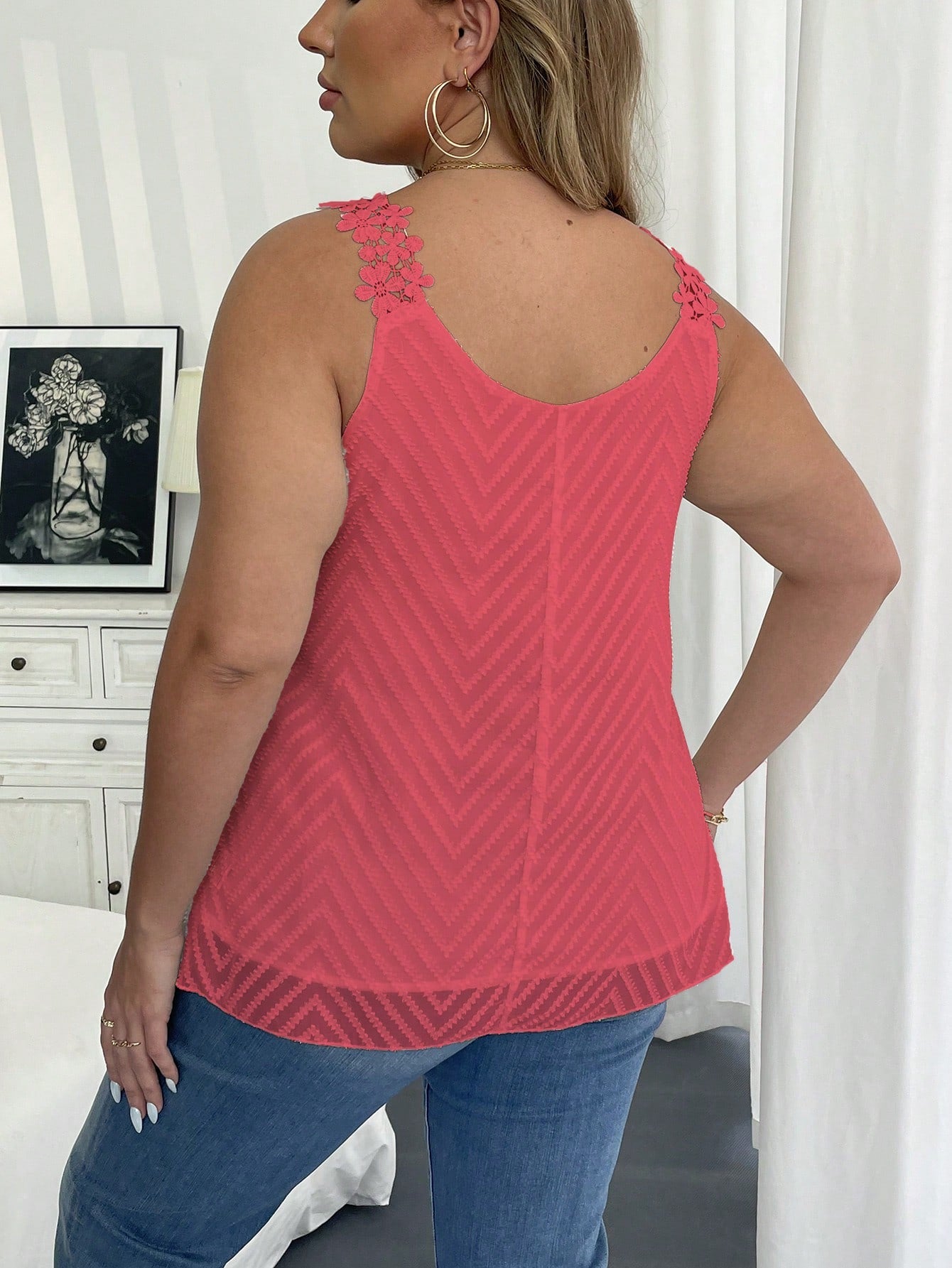 Vionelle Women Plus Size Pastel Pink Summer Elegant Everyday Sleeveless Top, Casual Versatile Solid Color Curve Tank Tops For Hot Date Brunch Beach Vacation