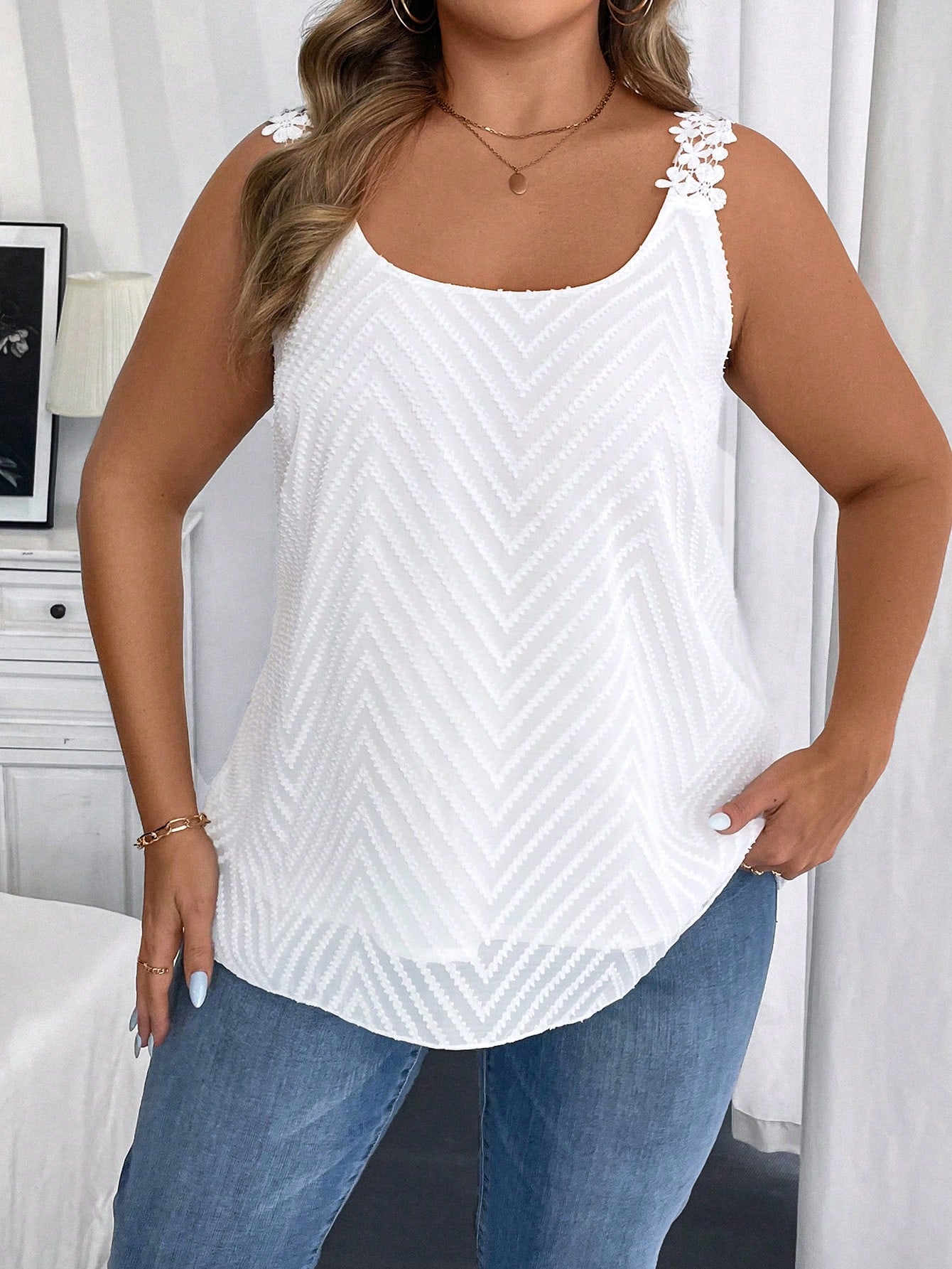 Vionelle Women Plus Size Pastel Pink Summer Elegant Everyday Sleeveless Top, Casual Versatile Solid Color Curve Tank Tops For Hot Date Brunch Beach Vacation
