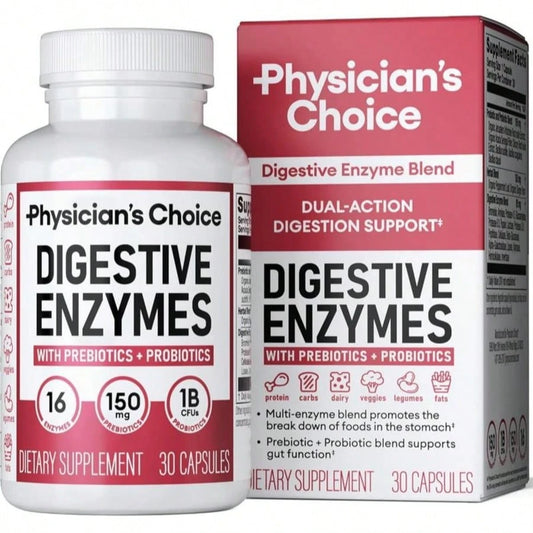 VPOAJ Physician's Choice Digestive Enzymes 60 Capsules- Gut Health & Bloating Relief With Prebiotics & Probiotics
