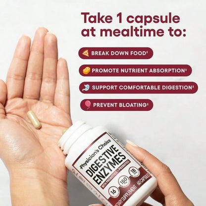 VPOAJ Physician's Choice Digestive Enzymes 60 Capsules- Gut Health & Bloating Relief With Prebiotics & Probiotics