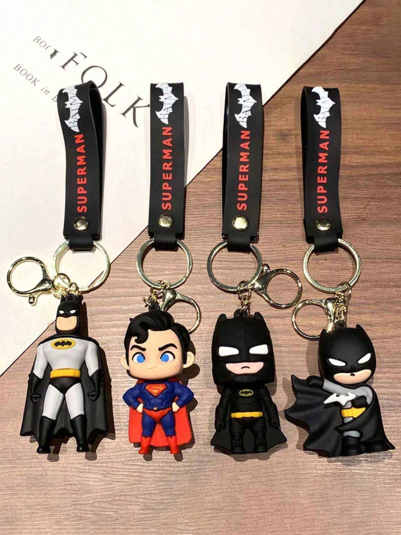 Warner Bros 1pc Cartoon Batman Keychain, Super Bag Accessories Man, Superhero Batman Key Chain Bag Pendant, Party Decoration Bag Accessories, Party Costume Accessories Party Small Gifts, Birthday Holi