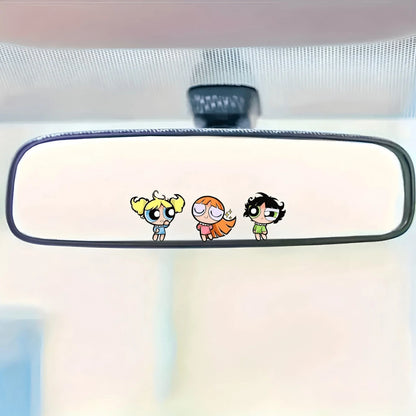 Warner Bros The Powerpuff Girls Cute Cartoon Anime Girl Car Rearview Mirror Sticker, Automobile Exterior Decoration Accessories,Car Exterior Stickers,Motorcycle Decoration Accessories, Motorcycle Sti