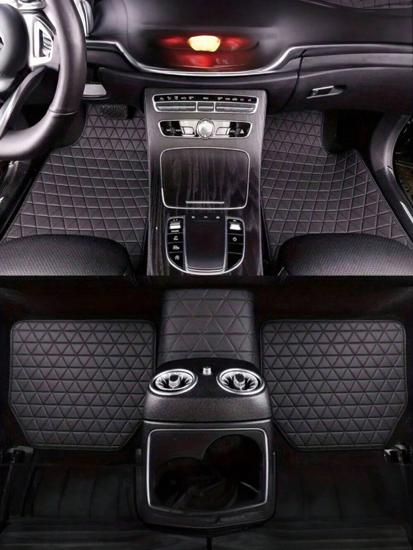 Waterproof PU Car Floor Mats, Full Set Front And Rear Carpets For Interior Protection, Car Interior Accessories, Durable Stylish Simple Design For Men And Women, All-Weather Protection, Easy Cleaning