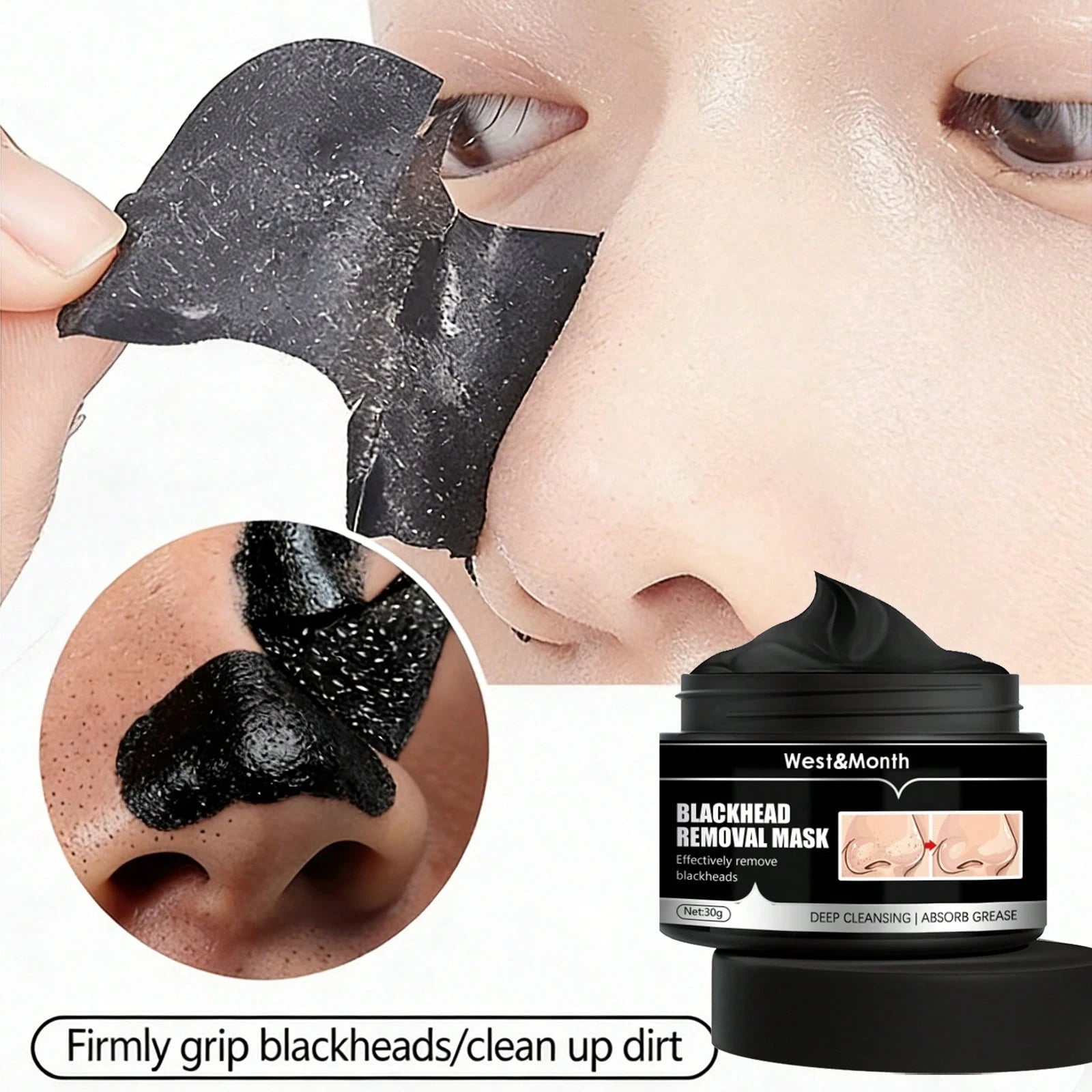 west month Cleaning Blackhead Removal Mask- Peel Off Tear Type Blackhead Removing Activated Carbon Cleaning, Dirts, Pores Facial Mask For Women And Men