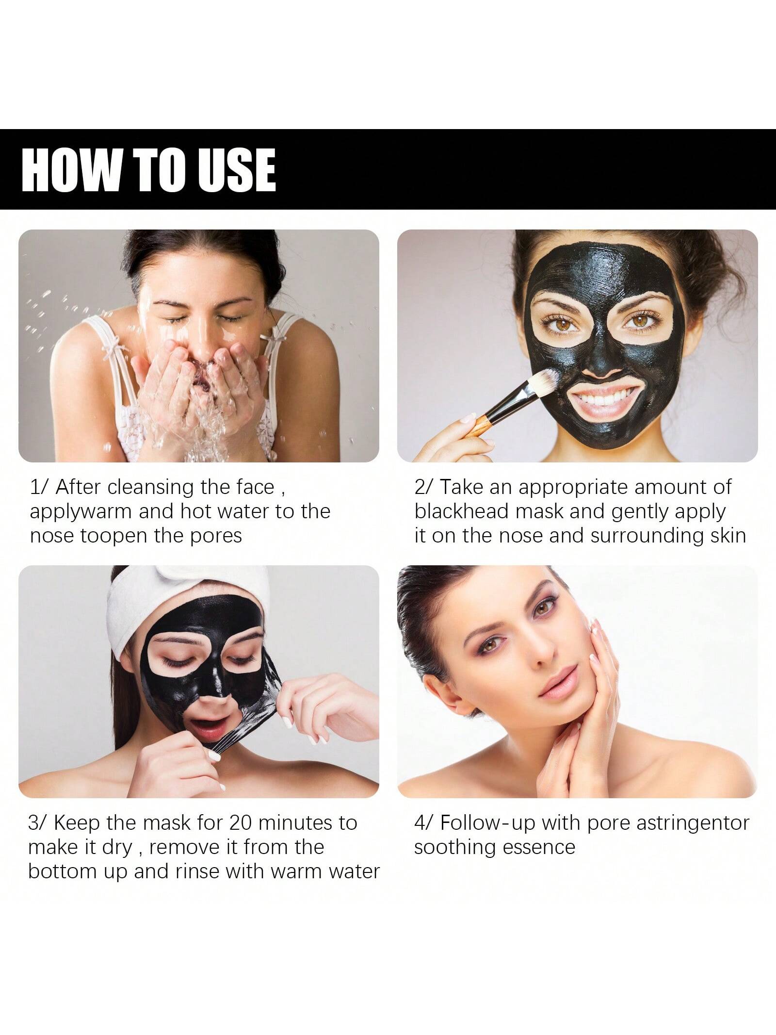 west month Cleaning Blackhead Removal Mask- Peel Off Tear Type Blackhead Removing Activated Carbon Cleaning, Dirts, Pores Facial Mask For Women And Men