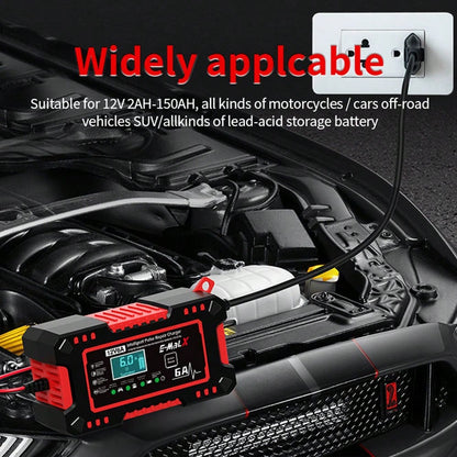 Wet Dry Lead Acid Battery Moto Truck Battery Charger 220V Power Puls Repair Charger LED Display 12V 2A Car Battery Charger
