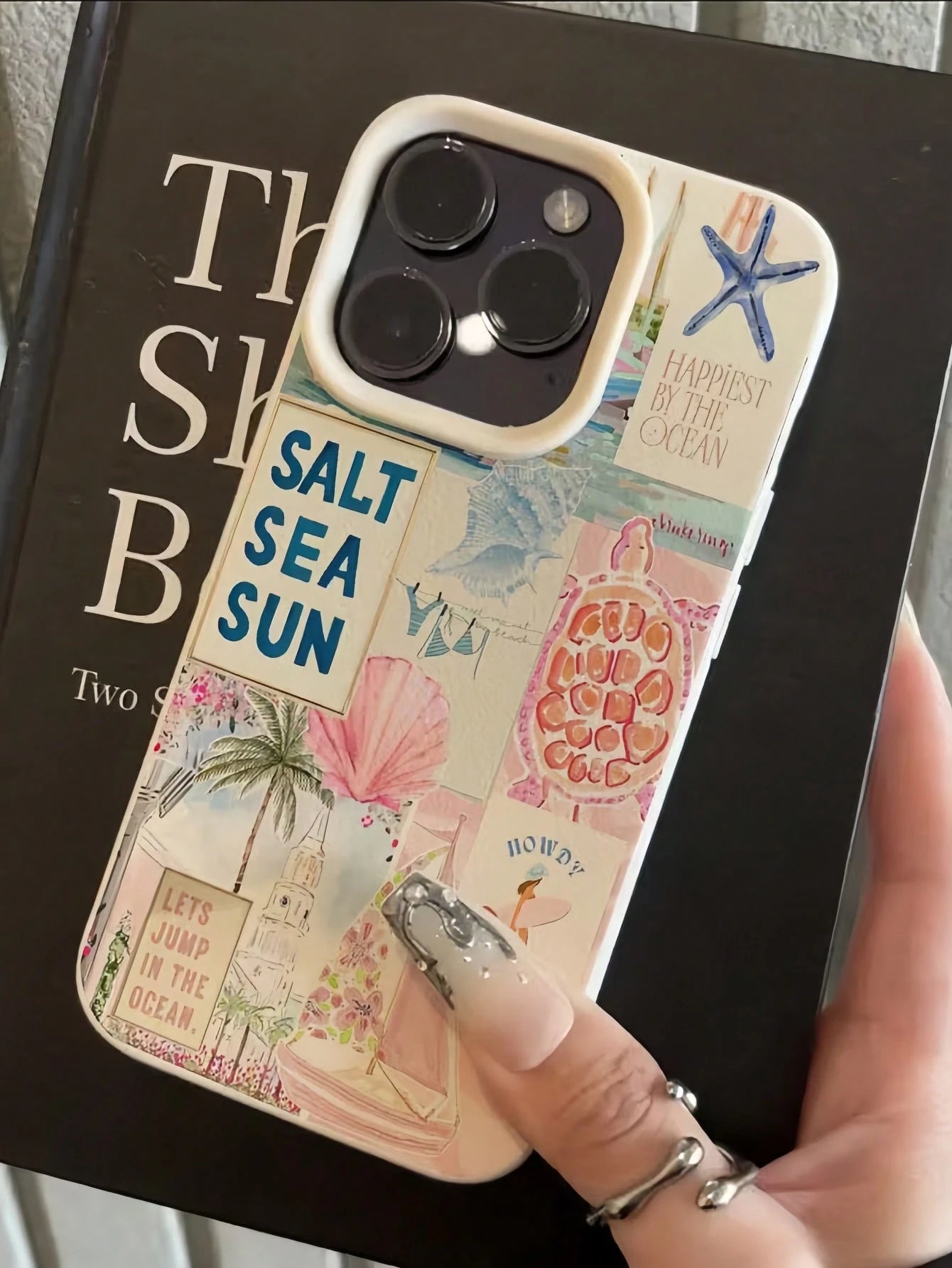 White Blue Ocean Elements Fashion Phone Case 1pc White Textured Matte Blue Jellyfish Pattern Phone Case Compatible With IPhone 16 Pro Max 17/16/15/14 Plus 13/12/11 Air Series Spring Holiday Gift Birth
