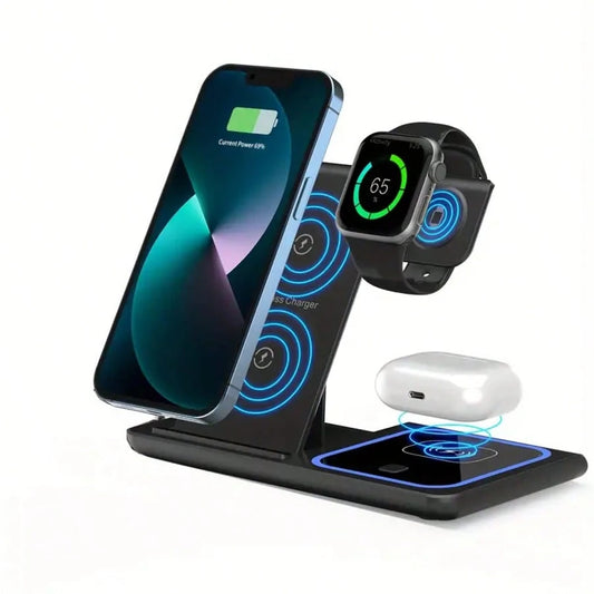 Wireless Charging Station 3-In-1 15W Fast Charging Charger Cradle For 16 15 14 13 12 11 X 8 Pro Max/Pro/Mini/Plus For Watch Ultra10/ 9/8 7/6/5/4/3/2 SE For Pods 3/2/Pro Gifts For Mother, Family, Frien