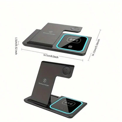 Wireless Charging Station 3-In-1 15W Fast Charging Charger Cradle For 16 15 14 13 12 11 X 8 Pro Max/Pro/Mini/Plus For Watch Ultra10/ 9/8 7/6/5/4/3/2 SE For Pods 3/2/Pro Gifts For Mother, Family, Frien