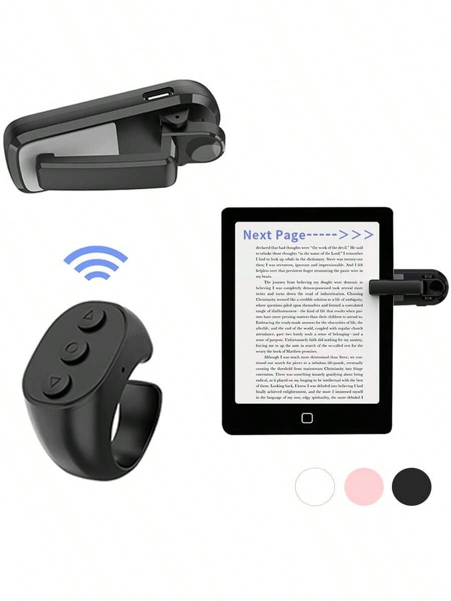 Wireless Remote Control Page Turner For Kindle, Rechargeable EBook Reader Clicker With Built-In Battery, Hands-Free Page Turner Remote Compatible With Kindle Paperwhite, Oasis, Scribe, Tablets