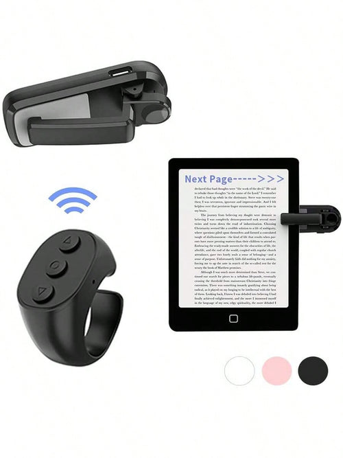Wireless Remote Control Page Turner For Kindle, Rechargeable EBook Reader Clicker With Built-In Battery, Hands-Free Page Turner Remote Compatible With Kindle Paperwhite, Oasis, Scribe, Tablets