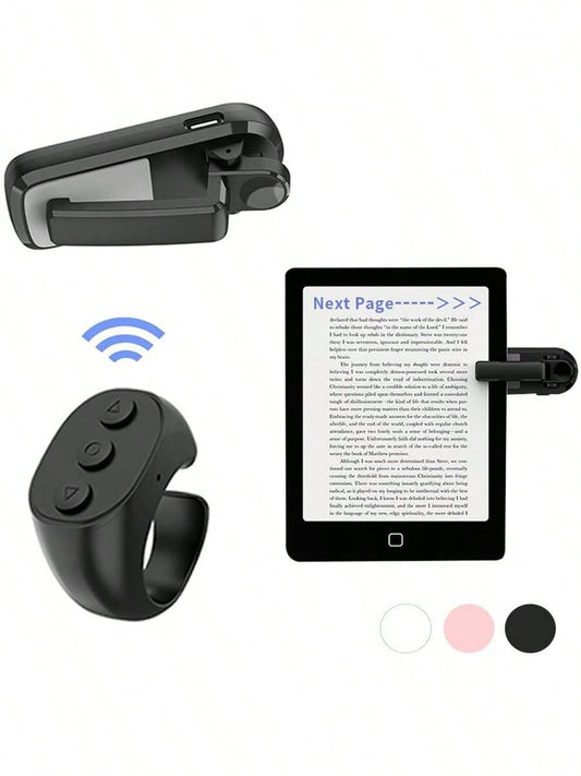 Wireless Remote Control Page Turner For Kindle, Rechargeable EBook Reader Clicker With Built-In Battery, Hands-Free Page Turner Remote Compatible With Kindle Paperwhite, Oasis, Scribe, Tablets