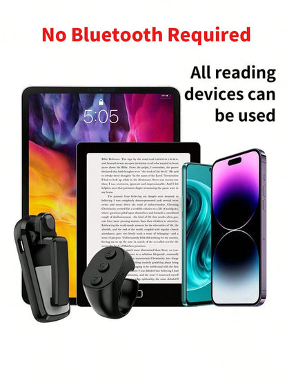 Wireless Remote Control Page Turner For Kindle, Rechargeable EBook Reader Clicker With Built-In Battery, Hands-Free Page Turner Remote Compatible With Kindle Paperwhite, Oasis, Scribe, Tablets