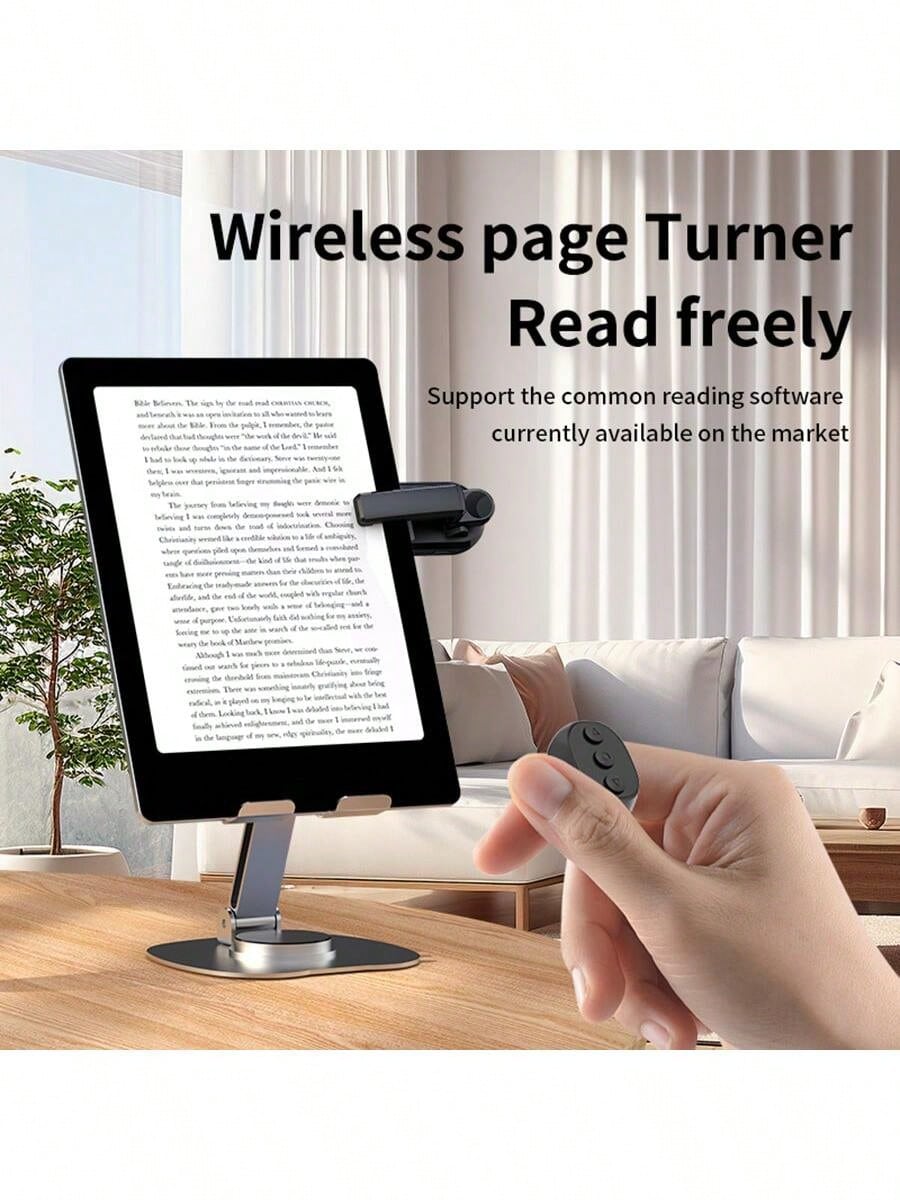 Wireless Remote Control Page Turner For Kindle, Rechargeable EBook Reader Clicker With Built-In Battery, Hands-Free Page Turner Remote Compatible With Kindle Paperwhite, Oasis, Scribe, Tablets
