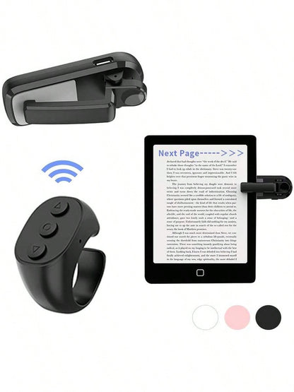 Wireless Remote Control Page Turner For Kindle, Rechargeable EBook Reader Clicker With Built-In Battery, Hands-Free Page Turner Remote Compatible With Kindle Paperwhite, Oasis, Scribe, Tablets