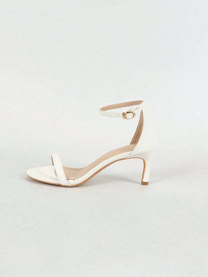 Women High-Heeled Sandals Square Toe White Stilettos Women Shoes Fashionable Sexy Elegant High-Heeled Women Shoes,Kitten Heels,Spring Summer Outfits
