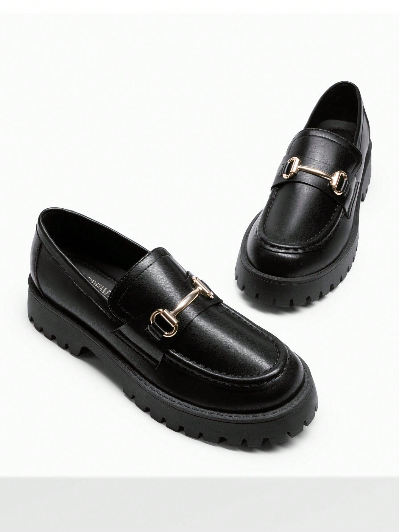 Women Loafers Platform Chunky Heel British Preppy Style Classic Versatile Thick Sole Casual Slip-On Loafers Shoes For Daily Commute