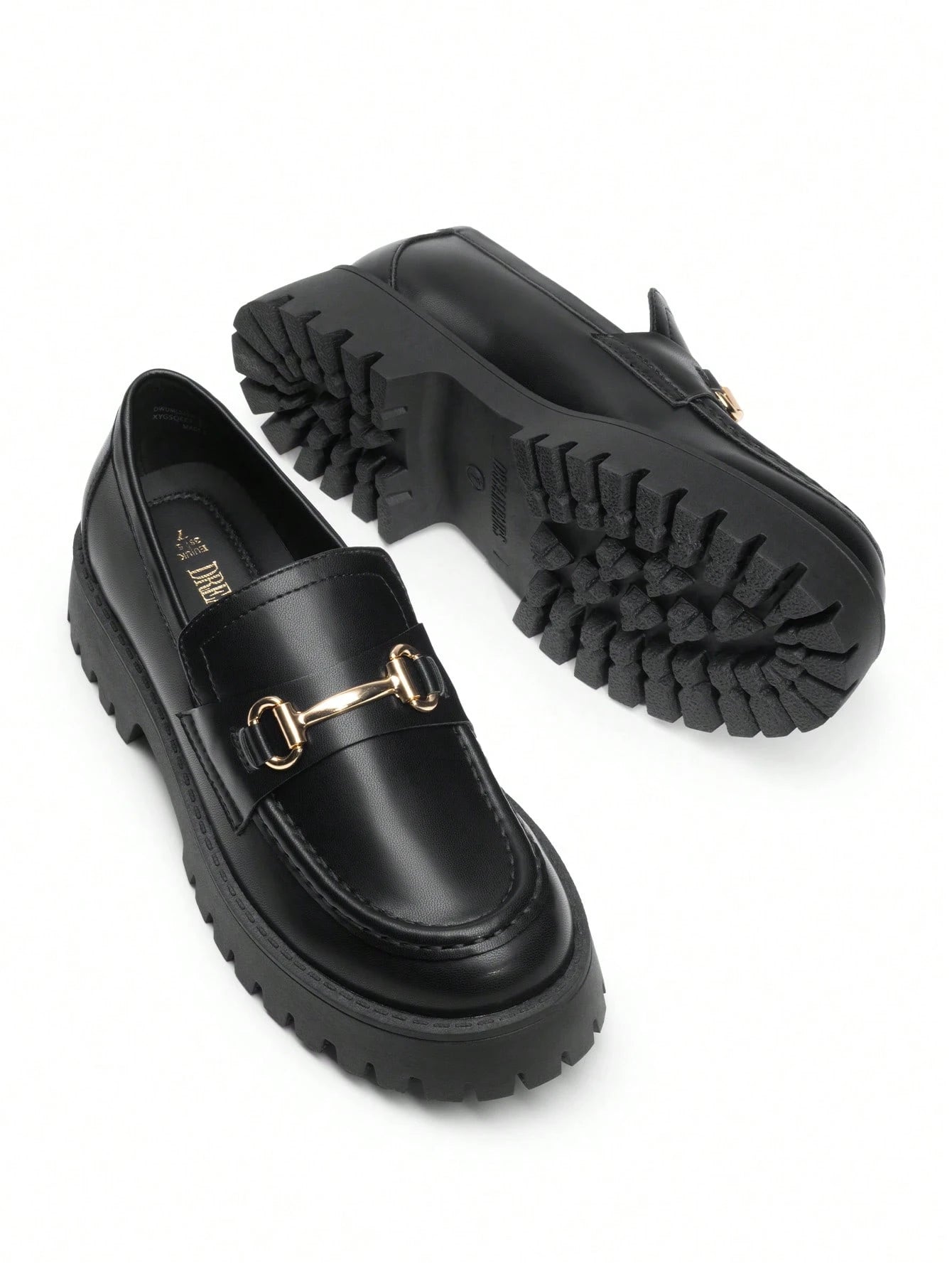 Women Loafers Platform Chunky Heel British Preppy Style Classic Versatile Thick Sole Casual Slip-On Loafers Shoes For Daily Commute