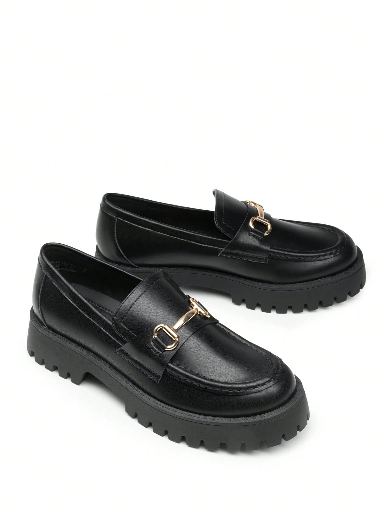 Women Loafers Platform Chunky Heel British Preppy Style Classic Versatile Thick Sole Casual Slip-On Loafers Shoes For Daily Commute