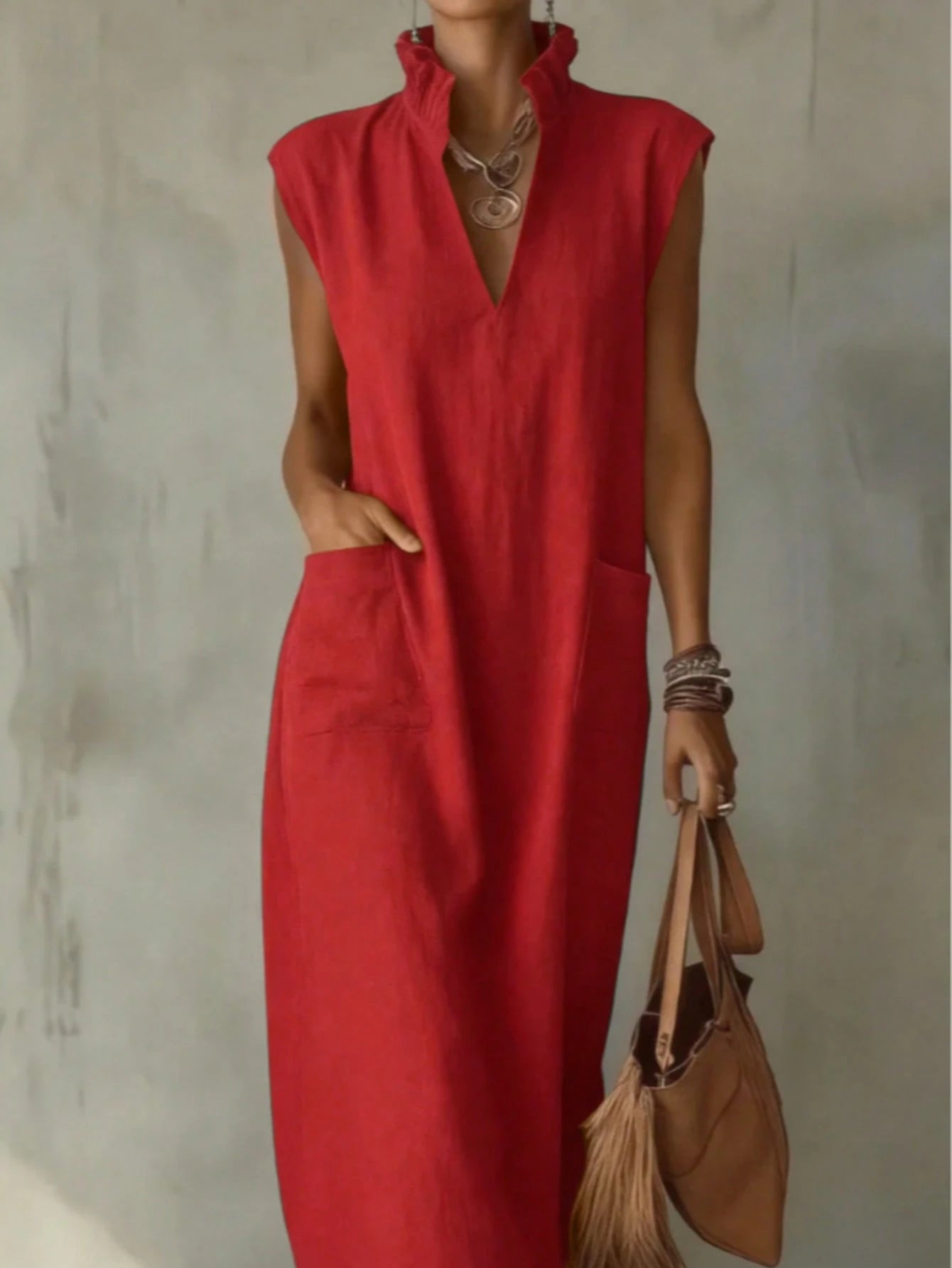 Women Long Dresses Elegant Summer Red