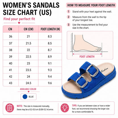 Women Platform Sandals, Adjustable Double Buckle Breathable Mesh Open Toe Slides, Non-Slip Comfort Color Block Flats, Ideal For Summer Beach Vacation, Indoor Daily Outdoor Wear, Available In Black, Gr