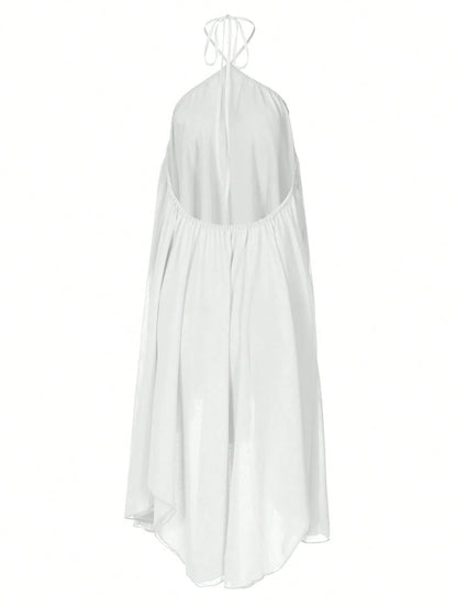 Women's Backless Spaghetti Strap Sleeveless Mini Dress, Sexy Elegant Fashion Party Dress, Suitable For Office, Commute, And Vacation White Summer, Cocktail