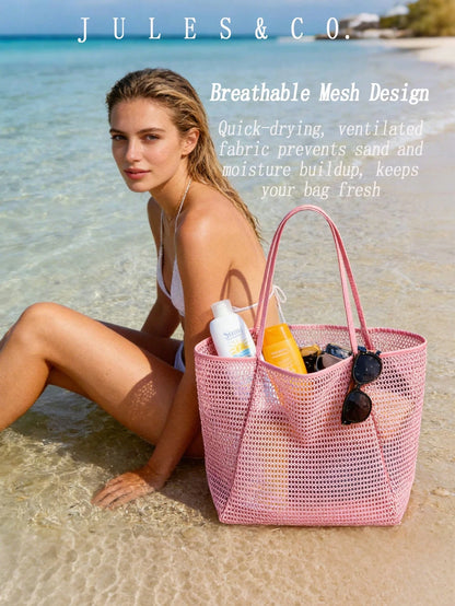 Women's Breathable Large Capacity Straw Knitting Tote Bag Casual Beach Shoulder Handbag Suitable For Summer Vacation Daily Commute And Weekend Getaway