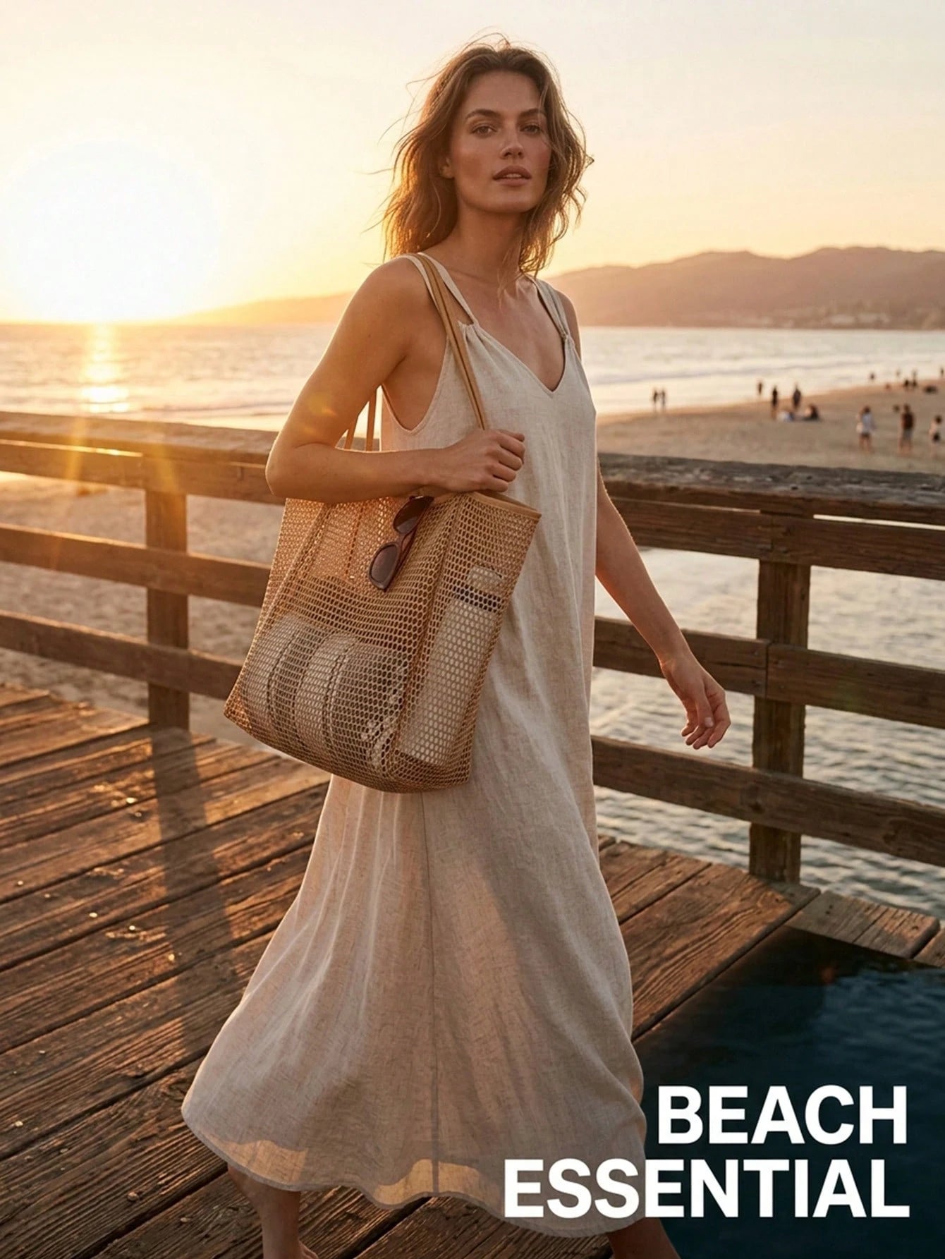 Women's Breathable Large Capacity Straw Knitting Tote Bag Casual Beach Shoulder Handbag Suitable For Summer Vacation Daily Commute And Weekend Getaway