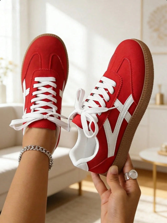 Women's Casual Sneakers, Flat, Lightweight, Comfortable For Fitness, Walking, Skateboarding