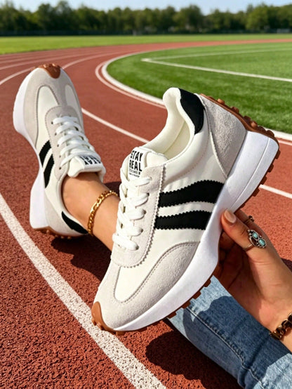 Women's Casual Sneakers, Flat, Lightweight, Comfortable For Fitness, Walking, Skateboarding