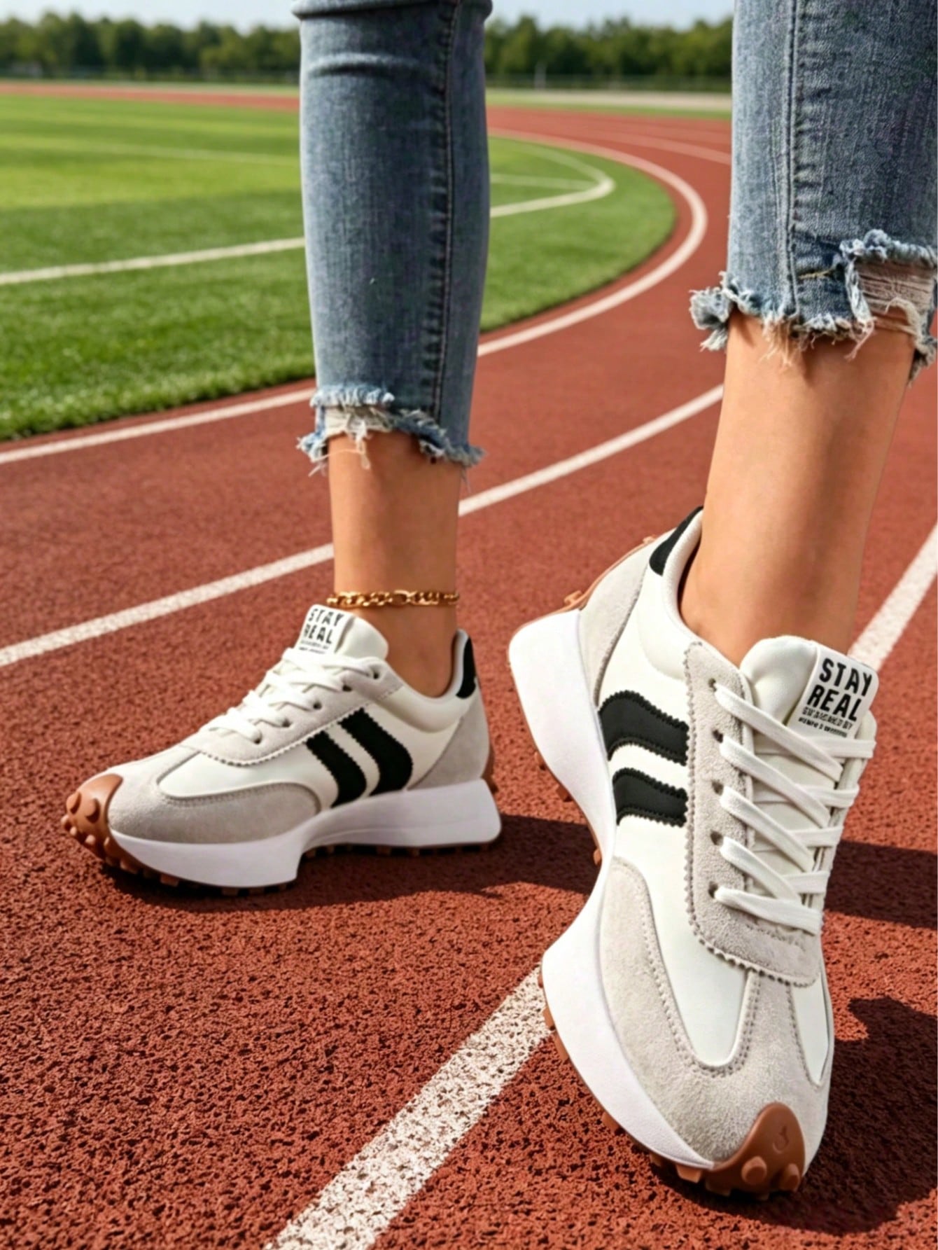 Women's Casual Sneakers, Flat, Lightweight, Comfortable For Fitness, Walking, Skateboarding