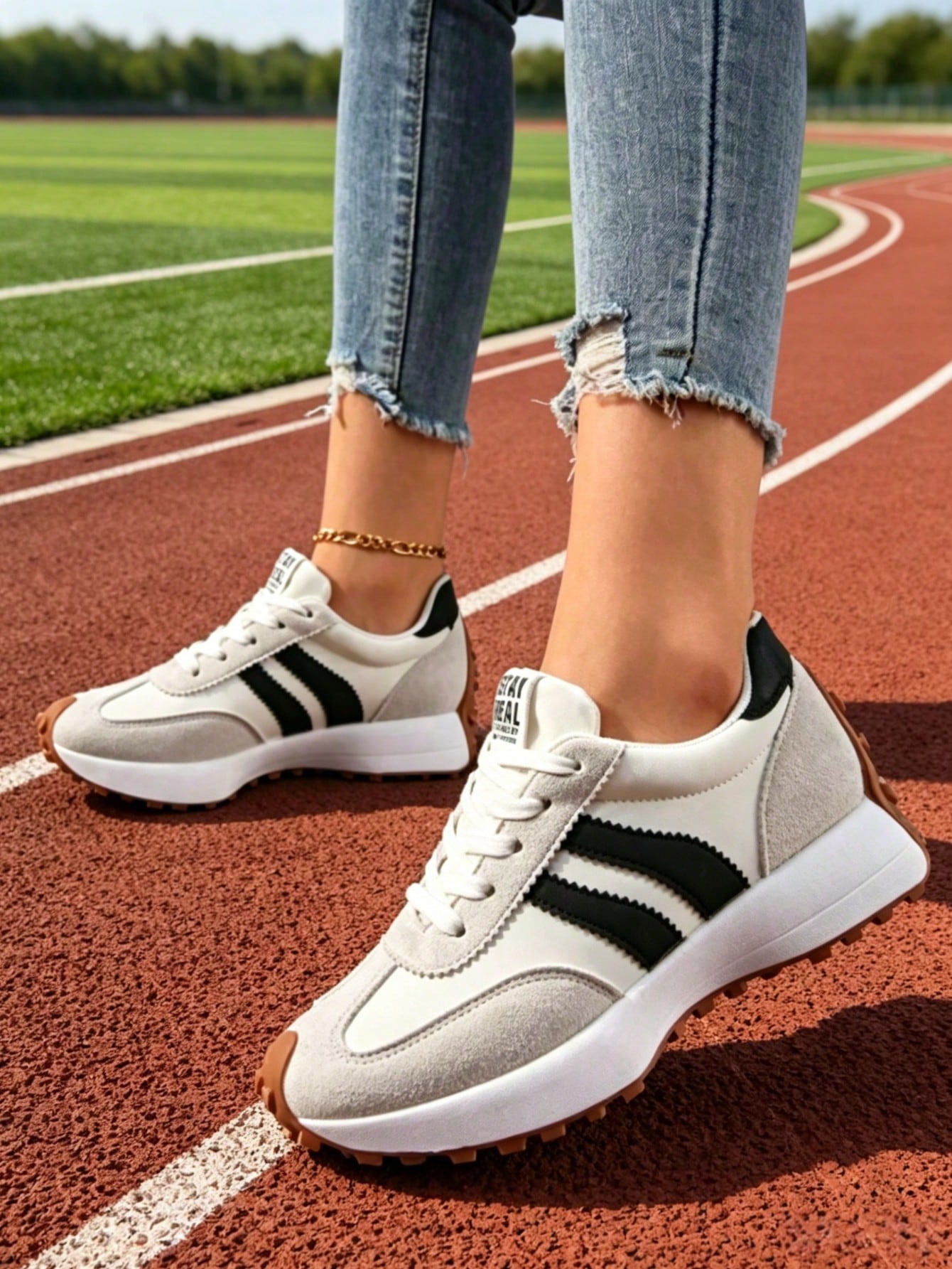 Women's Casual Sneakers, Flat, Lightweight, Comfortable For Fitness, Walking, Skateboarding