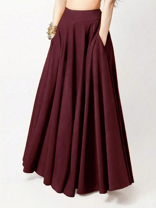 Women's Casual Solid Color Skirt, Summer Spring