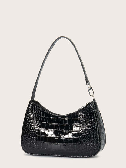 Women's Crocodile Embossed Fashion Everyday Shoulder Bag/Underarm Bag