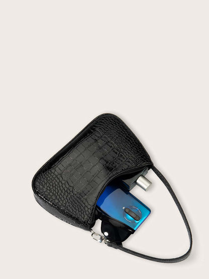 Women's Crocodile Embossed Fashion Everyday Shoulder Bag/Underarm Bag