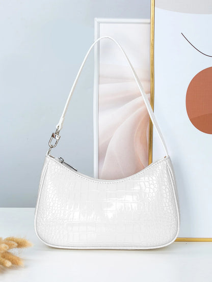 Women's Crocodile Embossed Fashion Everyday Shoulder Bag/Underarm Bag