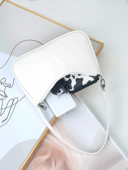 Women's Crocodile Embossed Fashion Everyday Shoulder Bag/Underarm Bag