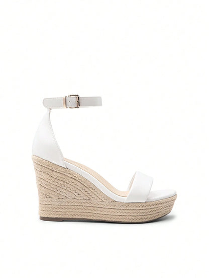 Women's Espadrilles Wedge Sandals Open Toe Comfortable Adjustable Ankle Strap 3.6 Inch For Vocation Walking Beach Dressy Summer Platform Shoes