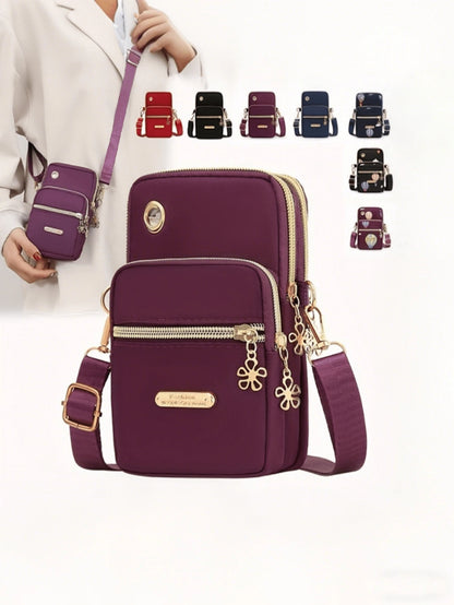Women's Fashion Multi-Zipper Phone Bag With Metal Decor Wristlet Crossbody Arm Bag Handheld Wallet Purse For Women Wallet Purse Wallet Small Wallet Bags Ladies Sling Sling Bag Women Mini Wallet Purses