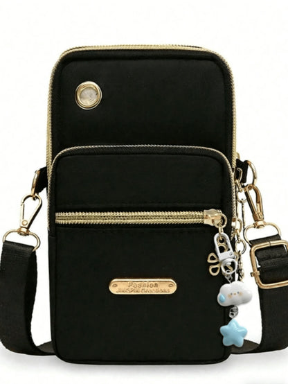 Women's Fashion Multi-Zipper Phone Bag With Metal Decor Wristlet Crossbody Arm Bag Handheld Wallet Purse For Women Wallet Purse Wallet Small Wallet Bags Ladies Sling Sling Bag Women Mini Wallet Purses