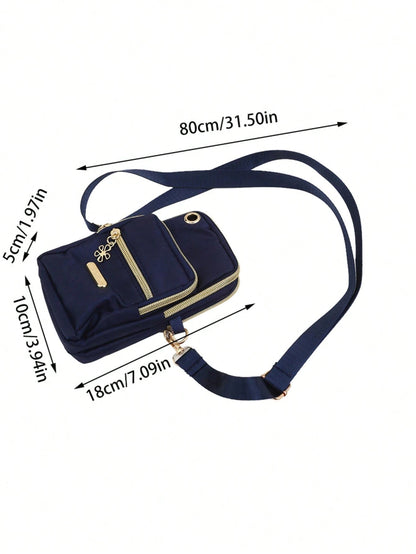 Women's Fashion Multi-Zipper Phone Bag With Metal Decor Wristlet Crossbody Arm Bag Handheld Wallet Purse For Women Wallet Purse Wallet Small Wallet Bags Ladies Sling Sling Bag Women Mini Wallet Purses