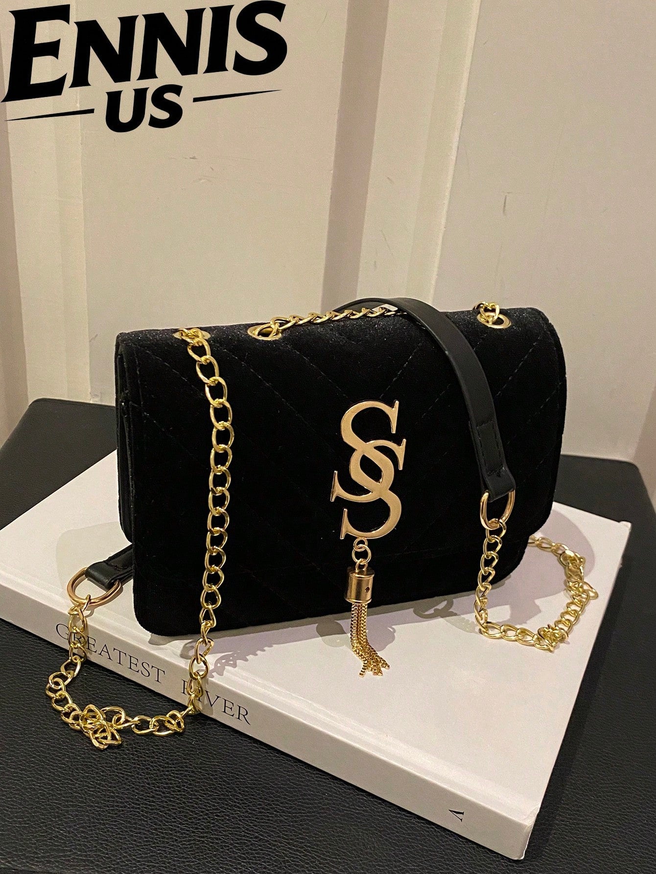 Women's Fashion Solid Color PU Leather Quilted Shoulder Bag, Multifunctional Flap Chain Crossbody Bag,Business Professional Women