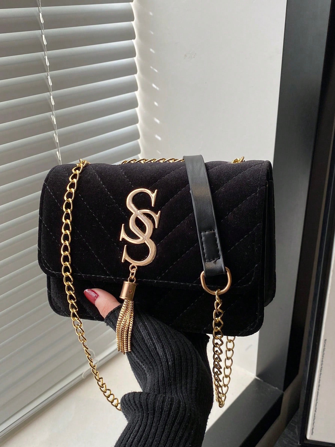 Women's Fashion Solid Color PU Leather Quilted Shoulder Bag, Multifunctional Flap Chain Crossbody Bag,Business Professional Women