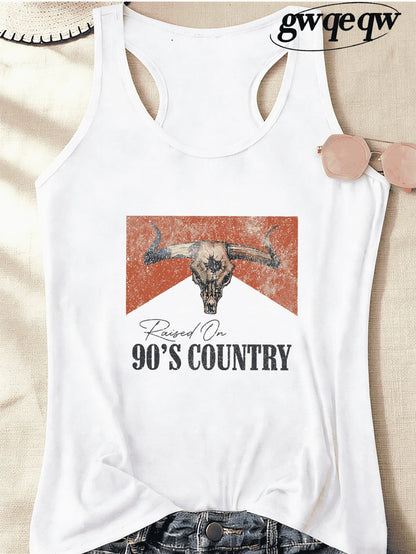 Women's Free Bird Eagle Retro Graphic Racerback Tank Top, 180G Vest Casual Summer Top, Classic Rock Lyric Tees, Vacation Outfits Women, Summer Clothes