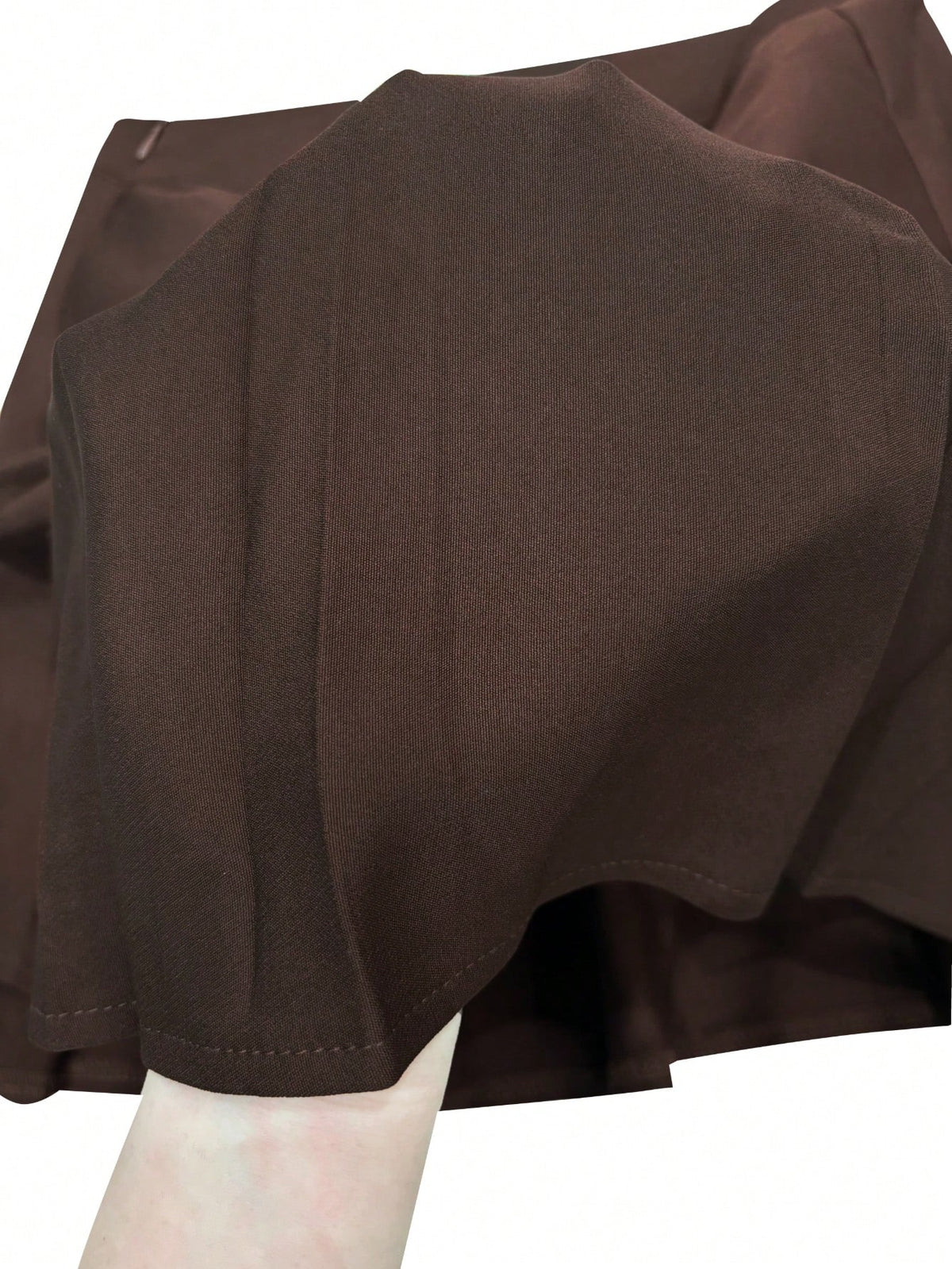 Women's High Waist Pleated Skirt, Versatile A-Line Skirt, Y2K Solid Color Casual Mini Skirt Spring Brown